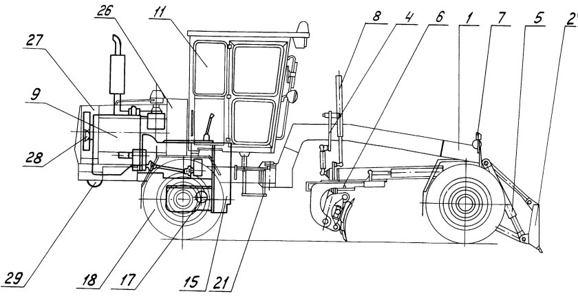 Автогрейдер ГС-14.02 чертеж