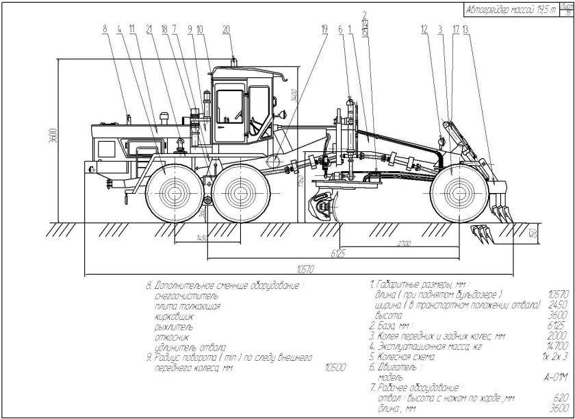 Схема грейдера ДЗ-98