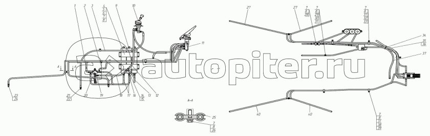 Тормозная система автогрейдера ГС 14.02