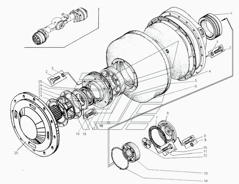 Задний бортовой редуктор ДЗ-98