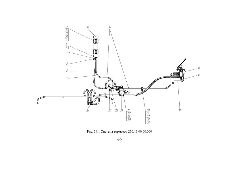 Тормозная система грейдера ГС 14-02