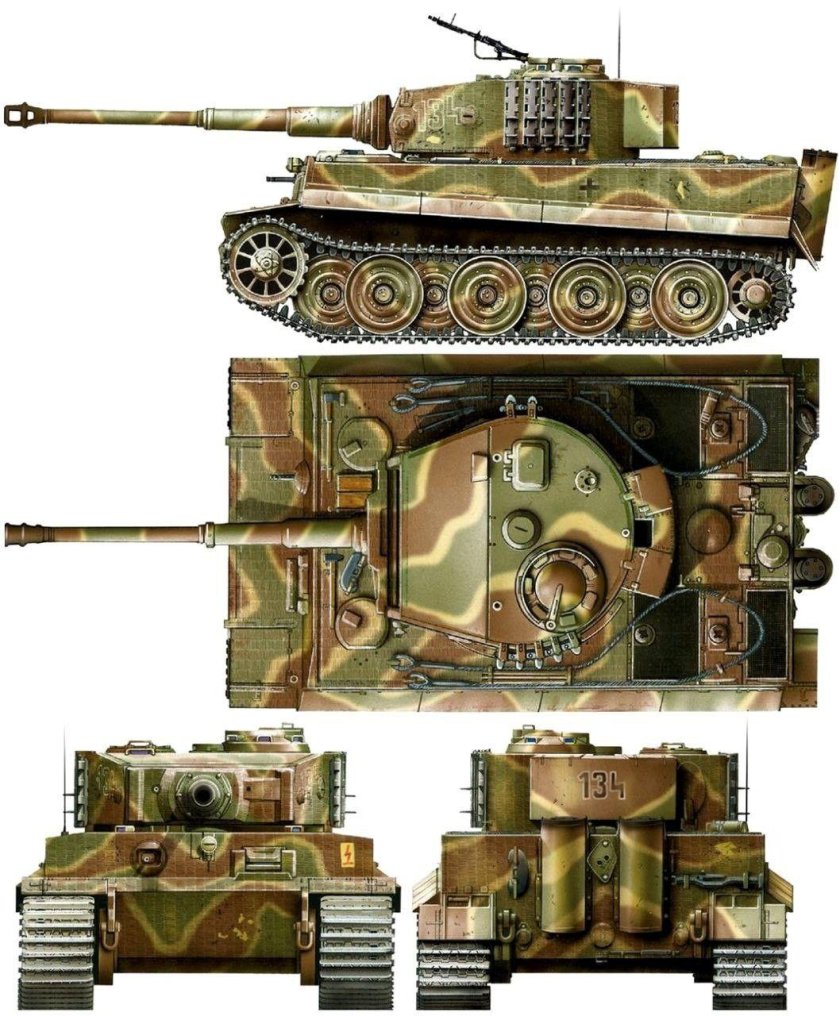 Panzerkampfwagen vi Ausf. H1 тигр камуфляж
