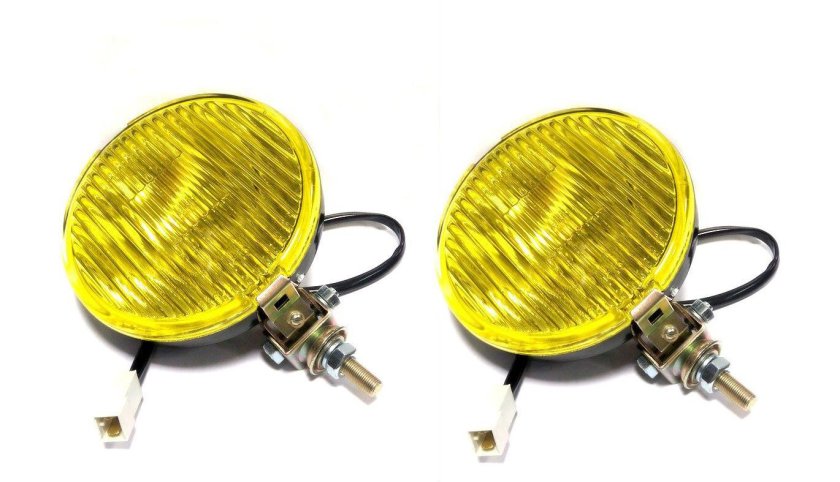 Фары противотуманные желтые круглые d=9 см 2 шт.*