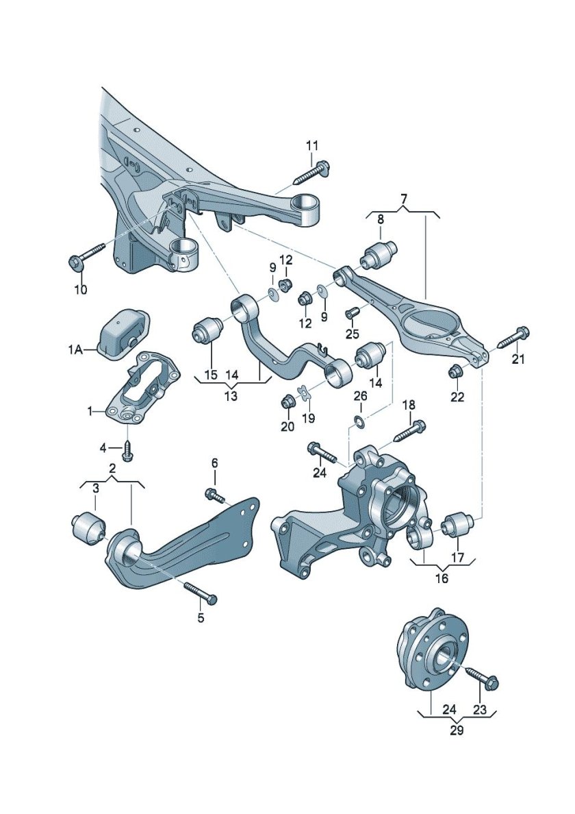 Задняя подвеска гольф 5 схема