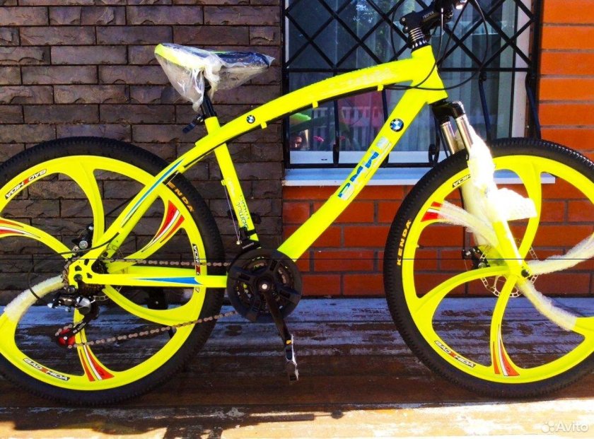 Велосипед BMW "литые диски" жёлтый x1