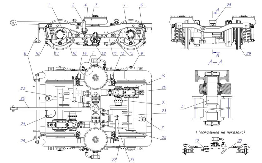 Рама тележки вагона метрополитена 81-740 чертеж