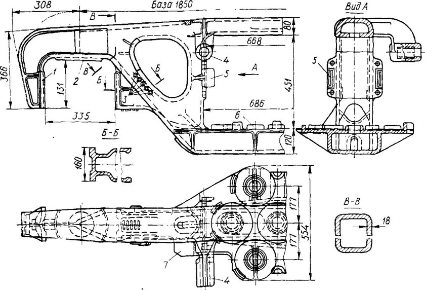 Габариты рама боковая 100.00.020-4сб