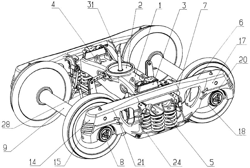 Тележка грузового вагона чертеж
