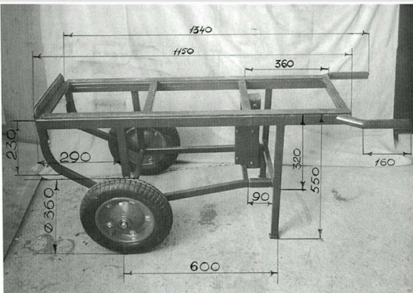Чертёж прицепа для мотоблока Нева МБ-2