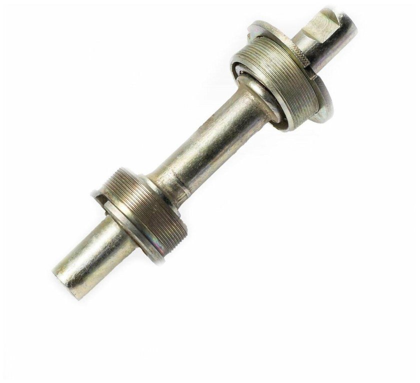 Вал каретки под Клин 140mm KL-910х с промподшипниками на резьбе