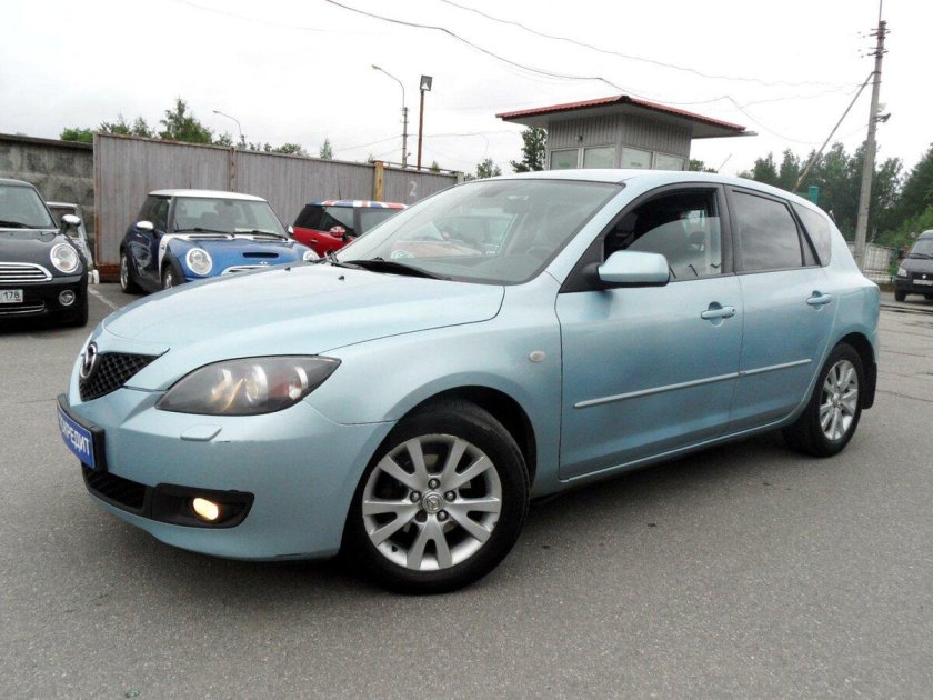 Мазда 3 2008 голубая хэтчбек