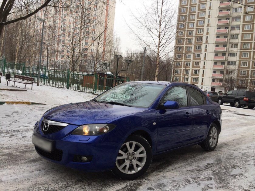 Мазда 3 2008 седан голубая