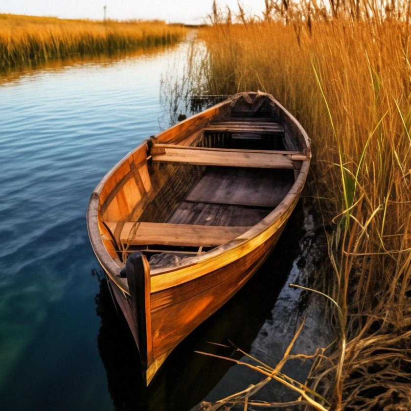 Старая лодка на берегу