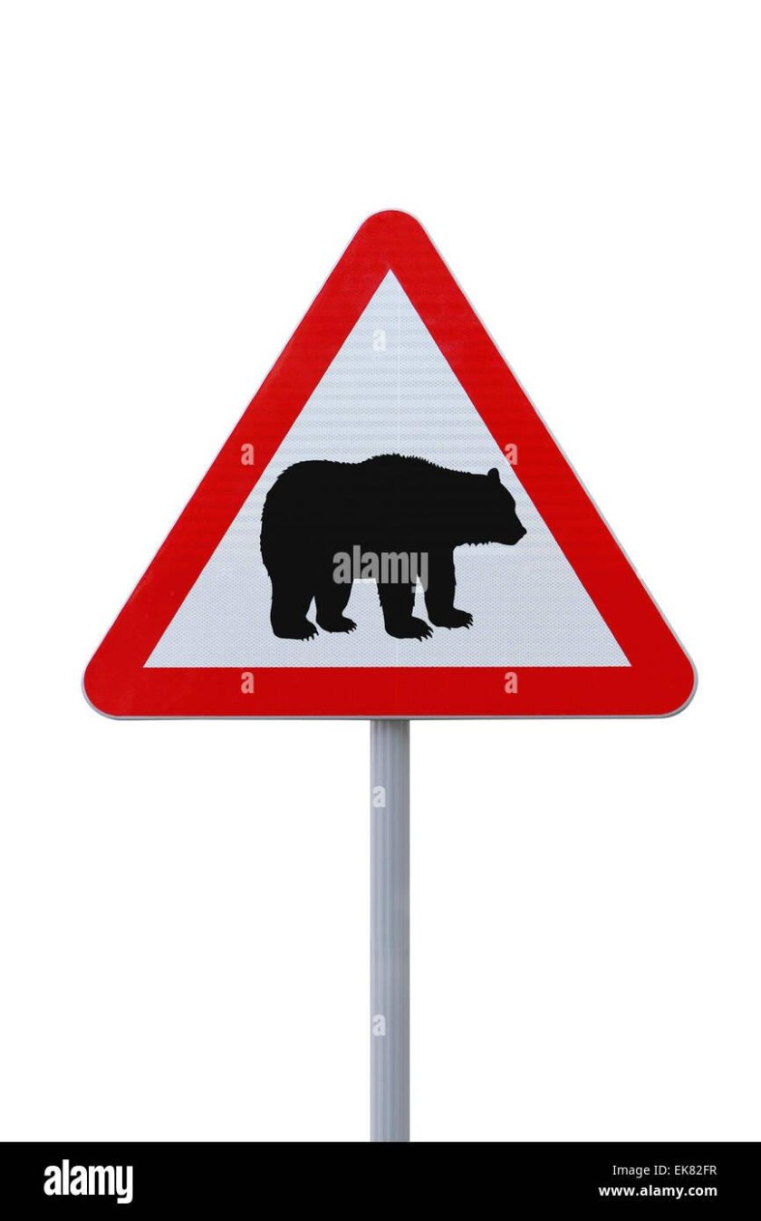 Дорожный знак медведь