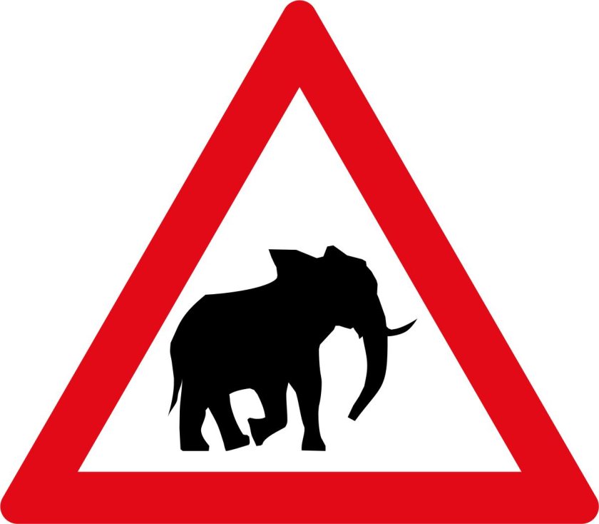 Дорожный знак слон