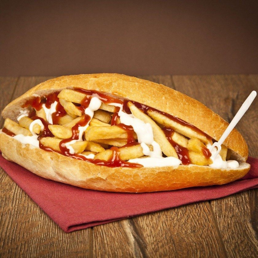 Сэндвич с картошкой фри