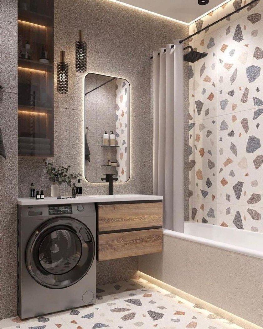 Интерьер маленькой ванны