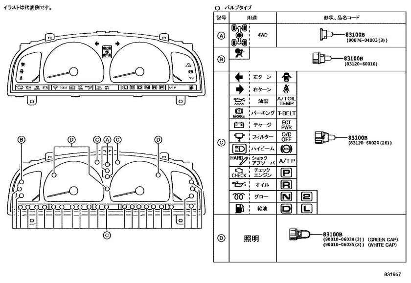 Приборная панель Тойота Сурф 185