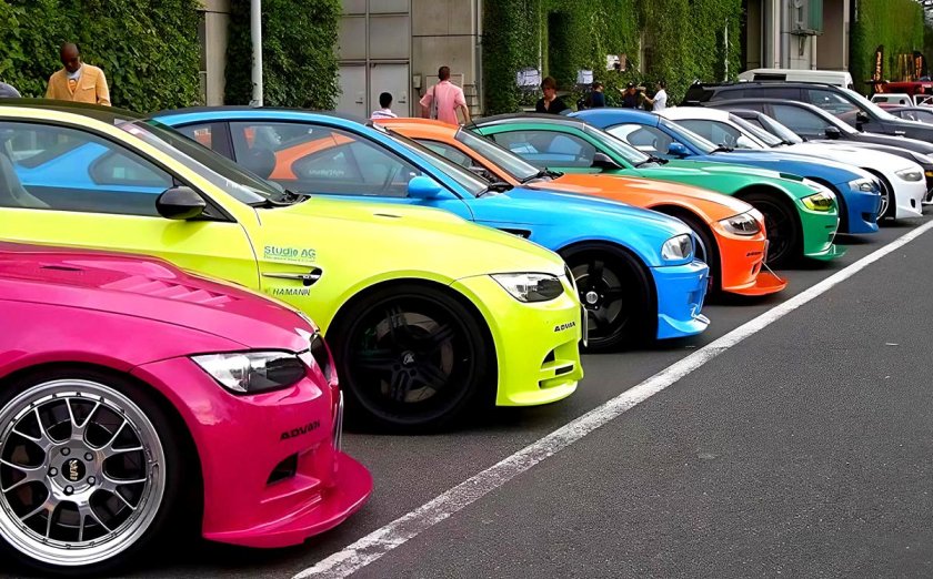 Разноцветные автомобили