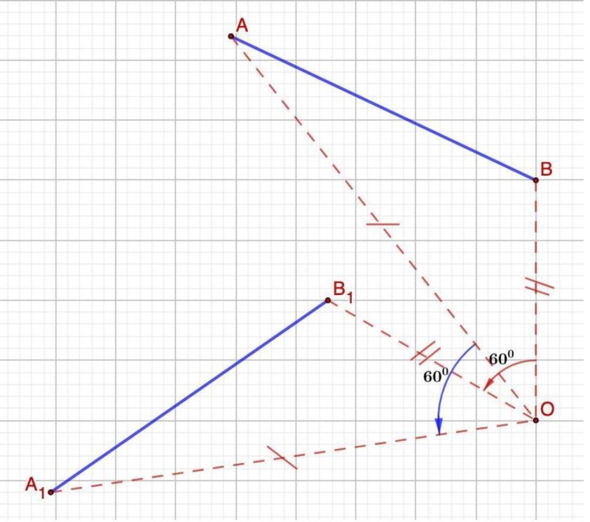Поворот отрезка на 60 градусов