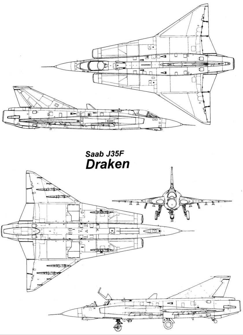 Saab 35 Draken чертеж