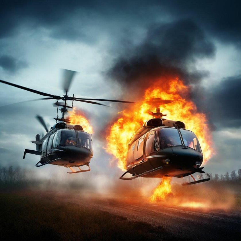 Вертолет в небе