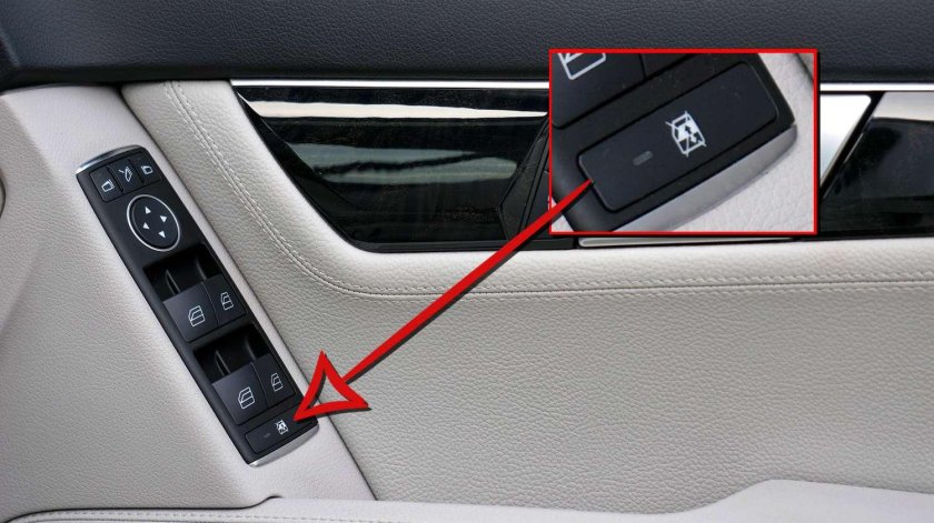 Кнопка блокировки окон в машине