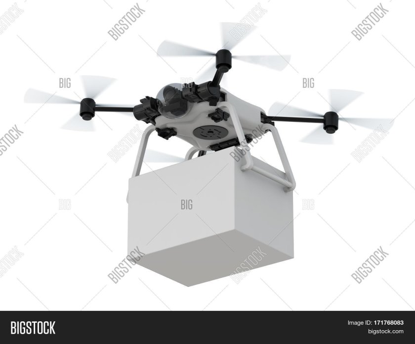 Дрон с коробкой