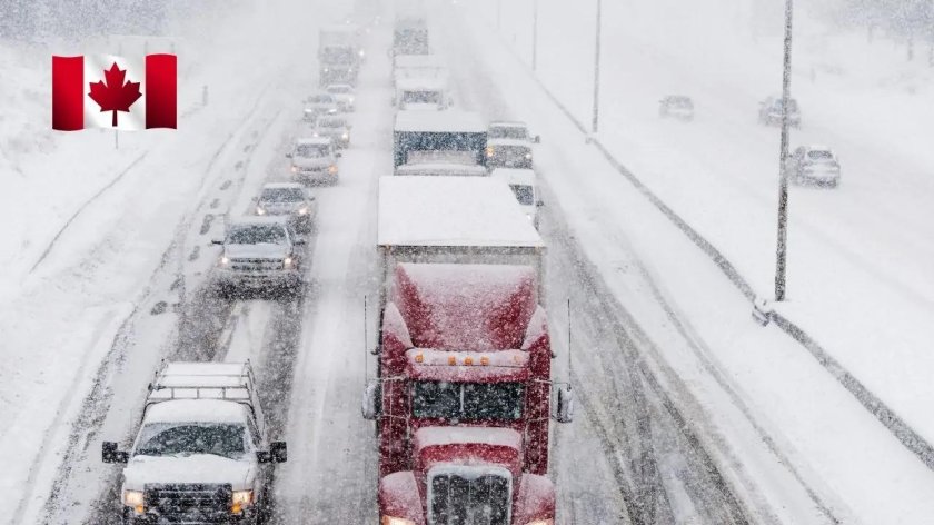 Зимняя стоянка грузовиков