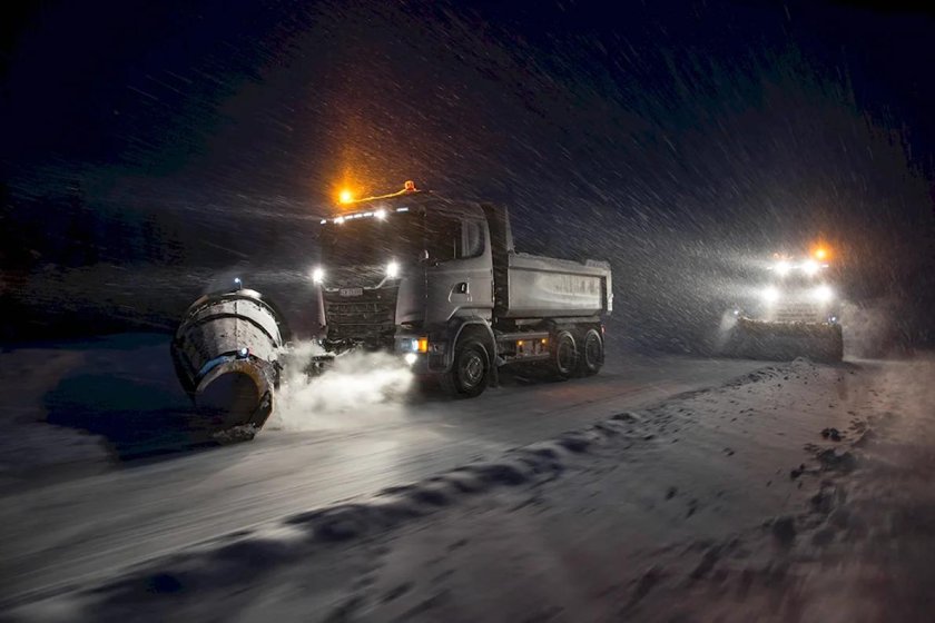 Тягач зимой