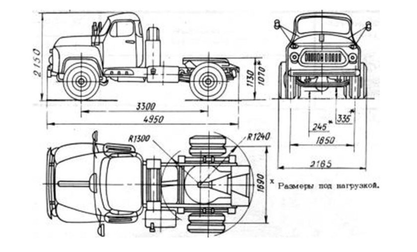 ГАЗ 53 ширина задних колес