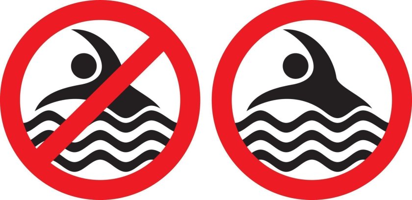 Табличка не купаться