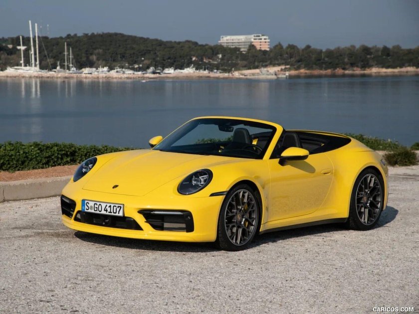 Порше 911 кабриолет желтый