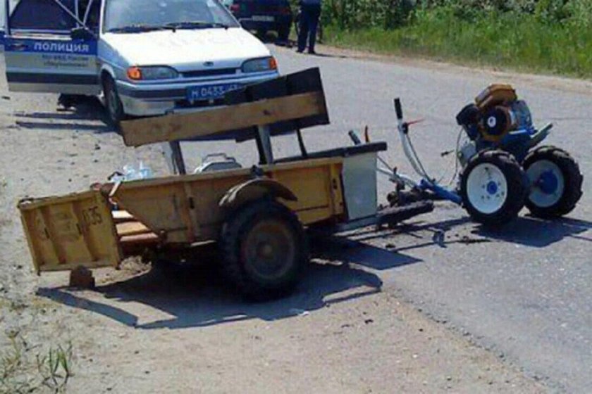 Мотоблок с прицепом