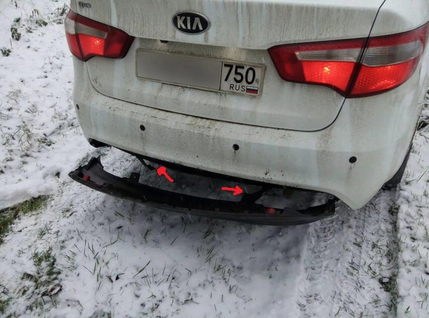 Задний бампер Киа Рио 2015