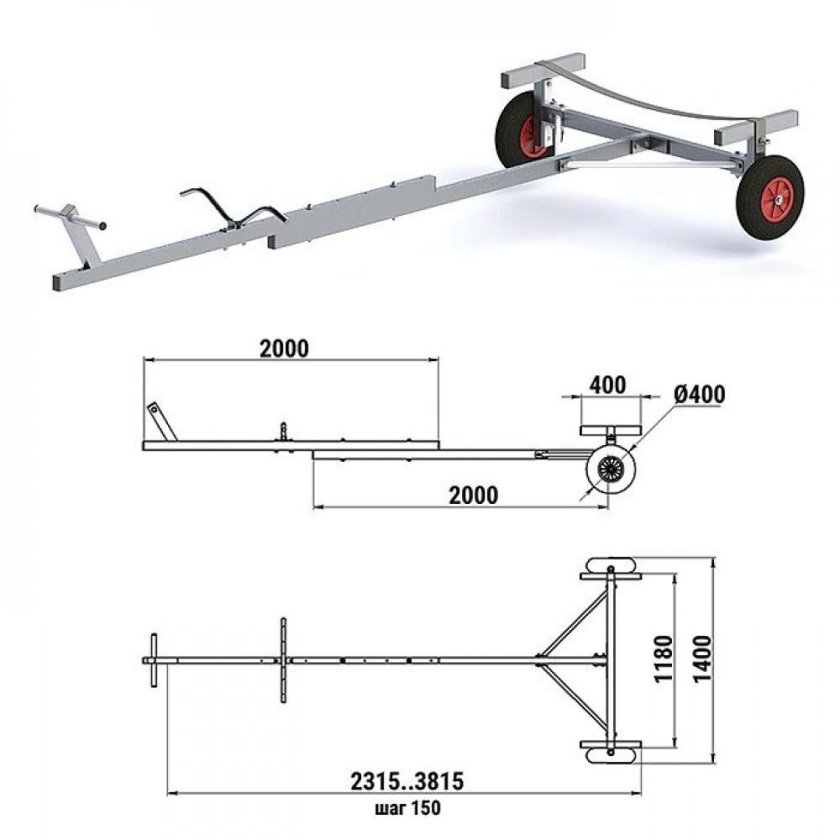 Прицеп МЗСА чертеж для лодки