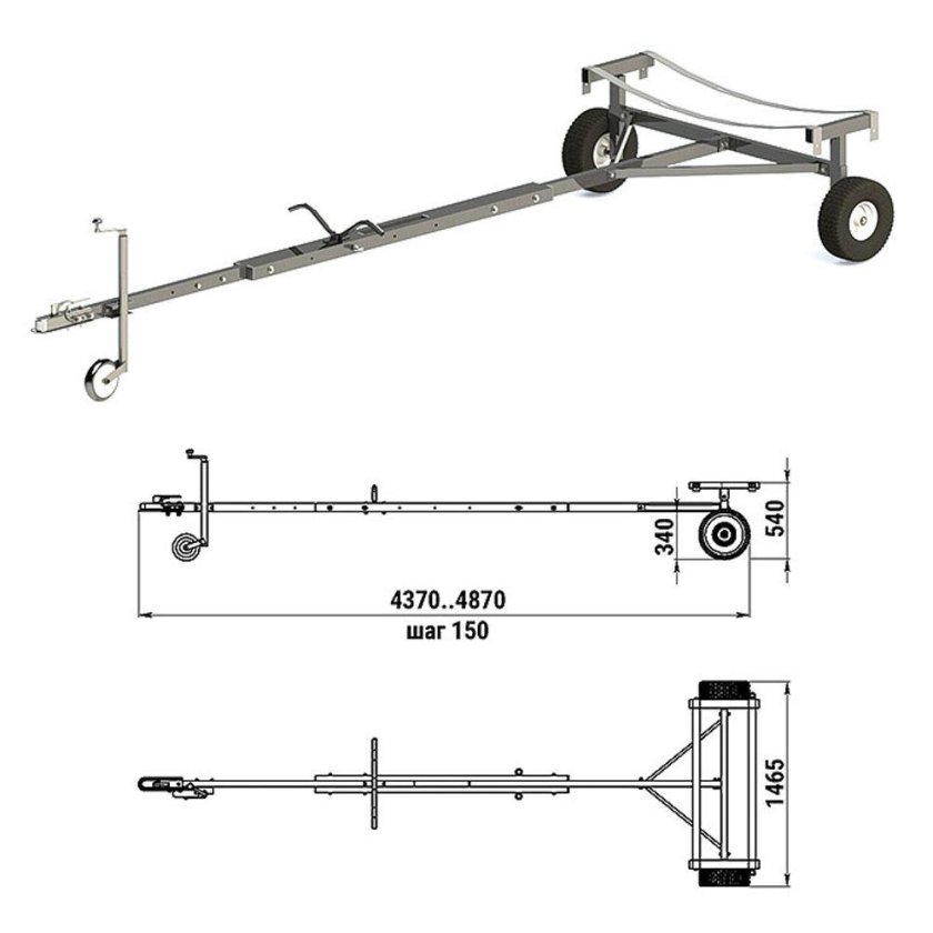 Чертежи прицепа для лодки пвх 380
