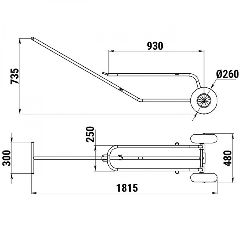 Подкилевая тележка для лодки ПВХ