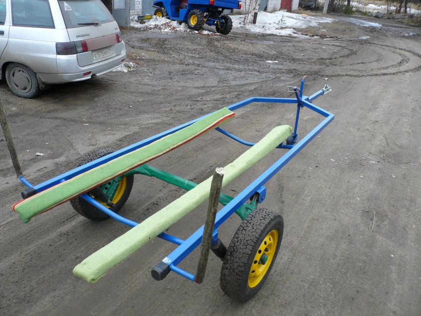 Прицеп для лодки из балки ВАЗ 2109