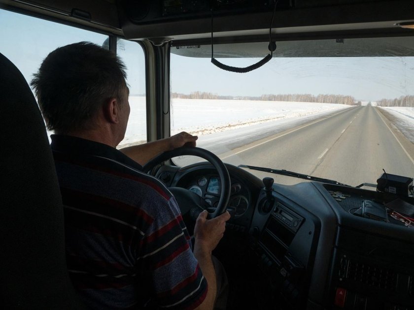 Вид с кабины фуры