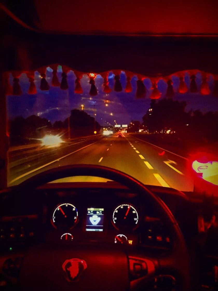 Вид из кабины фуры