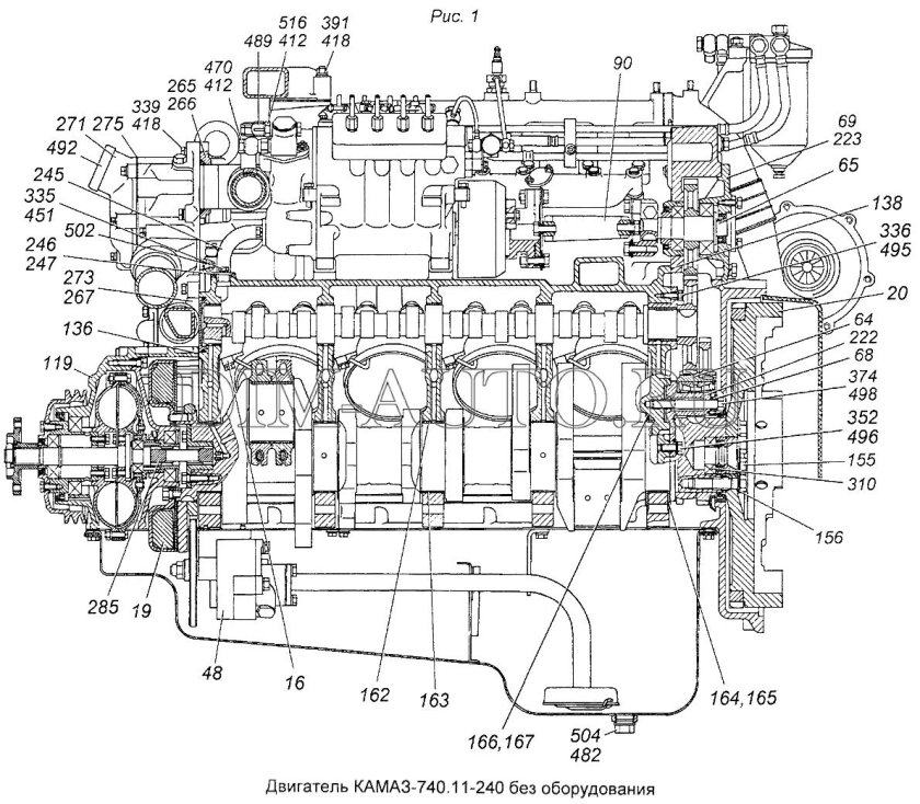 ДВС КАМАЗ 740 схема