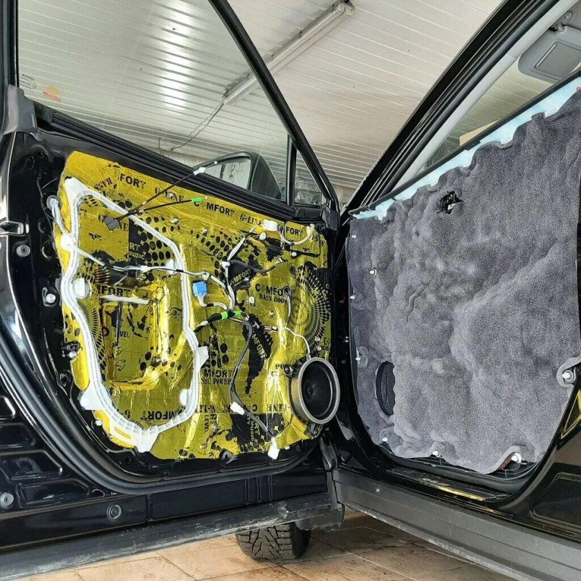 Шумоизоляция дверей авто