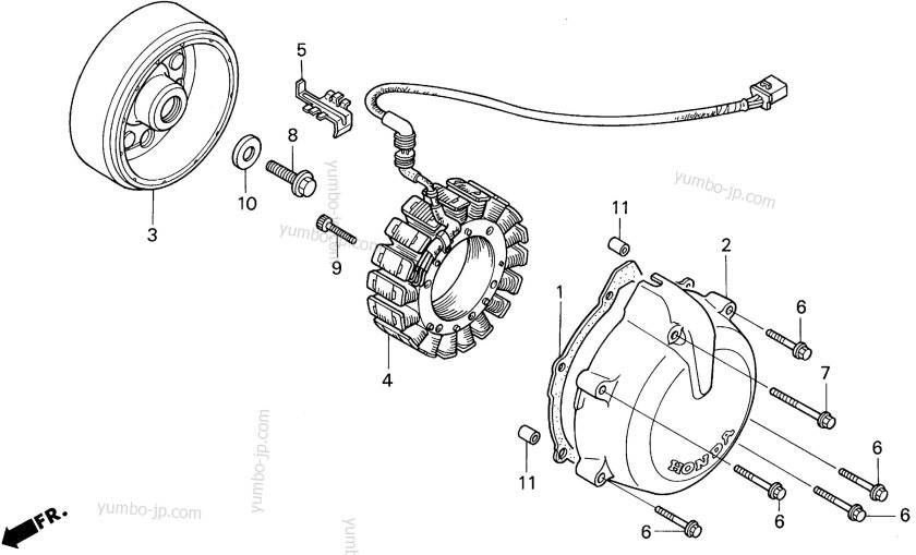 Ремонт генератора мотоцикла Хонда VF 750 F 75 Л.С