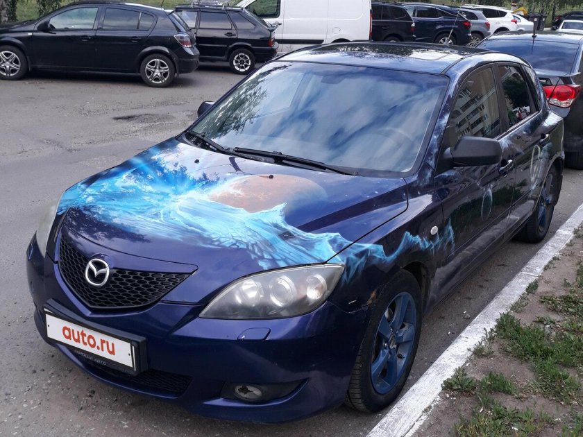 Мазда 3 2005 хэтчбек синяя