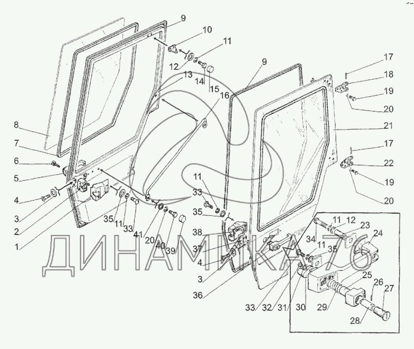 Стекло двери верхнее МТЗ 82