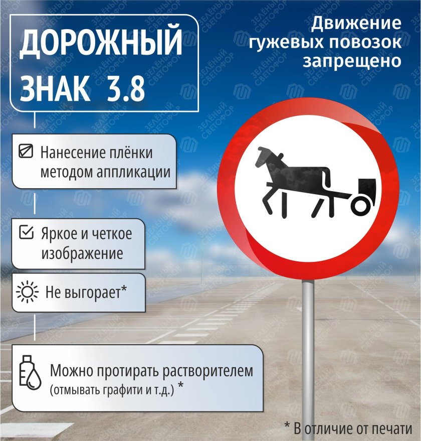 Знак 3.8. движение гужевых повозок запрещено