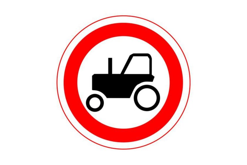 Движение тракторов запрещено дорожный знак