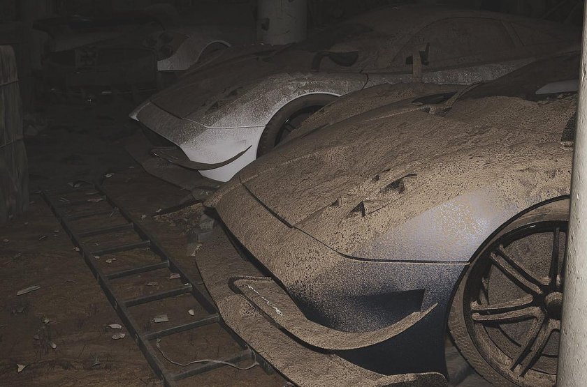 Машина в пыли