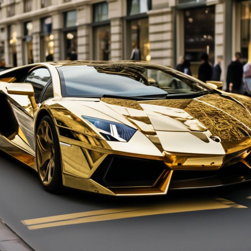 Золотая lamborghini aventador